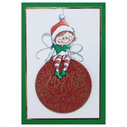Seated Elf with Merry Ornament